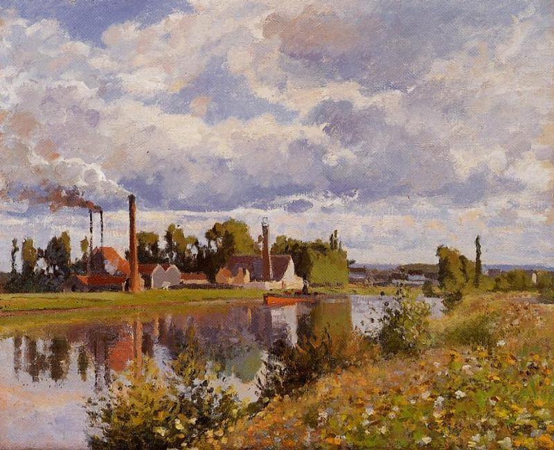 O rio Oise perto de Pontoise (Camille Pissarro) - Reprodução com Qualidade Museu