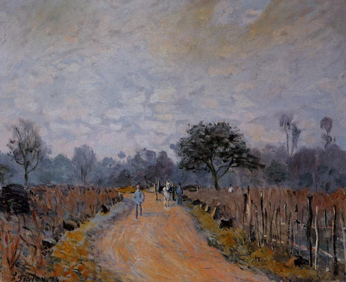 A estrada de Prunay a Bougival (Alfred Sisley) - Reprodução com Qualidade Museu