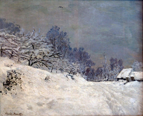 A estrada em frente à fazenda Saint Simeon no inverno (Claude Monet) - Reprodução com Qualidade Museu