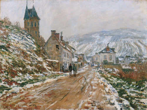 A estrada em Vetheuil no inverno (Claude Monet) - Reprodução com Qualidade Museu