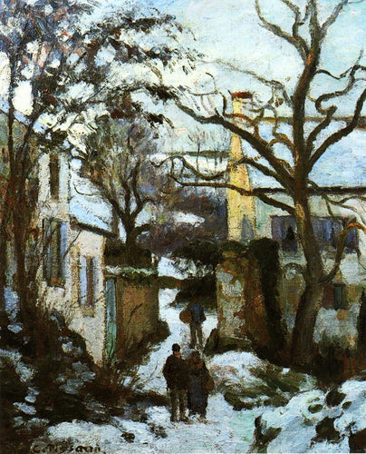 A estrada para lhermitage na neve (Camille Pissarro) - Reprodução com Qualidade Museu