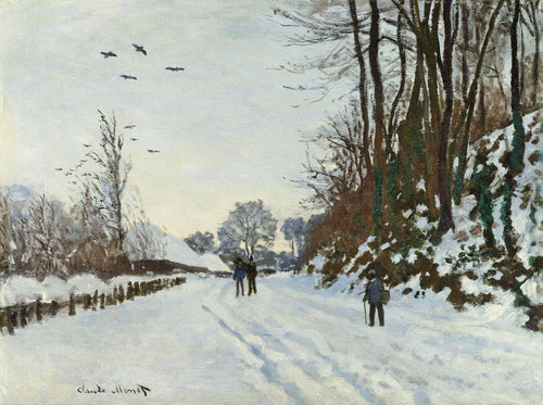 A estrada para a fazenda de Saint Simeon no inverno (Claude Monet) - Reprodução com Qualidade Museu