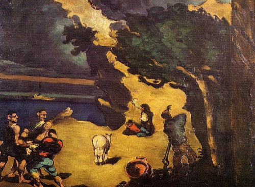 Os ladrões e o burro (Paul Cézanne) - Reprodução com Qualidade Museu