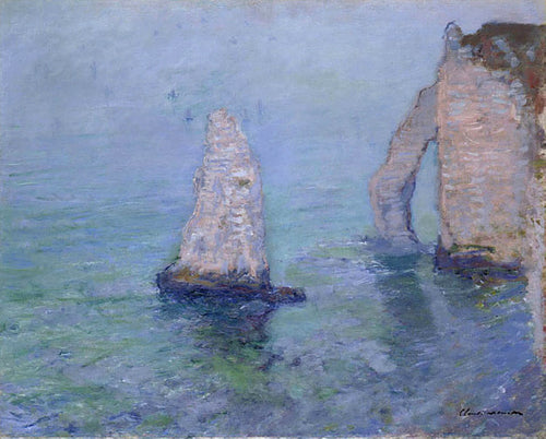 The Rock Needle e Porte Daval, Etretat (Claude Monet) - Reprodução com Qualidade Museu