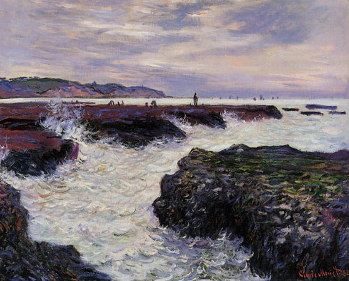 The Rocks At Pourville, Maré Baixa (Claude Monet) - Reprodução com Qualidade Museu