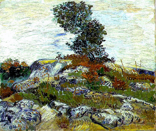 The Rocks With Oak Tree (Vincent Van Gogh) - Reprodução com Qualidade Museu