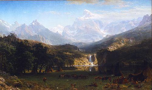 Pico Landers das Montanhas Rochosas (Albert Bierstadt) - Reprodução com Qualidade Museu