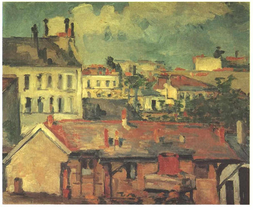 Os telhados (Paul Cézanne) - Reprodução com Qualidade Museu