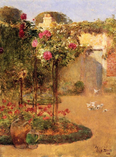 O jardim de rosas (Childe Hassam) - Reprodução com Qualidade Museu