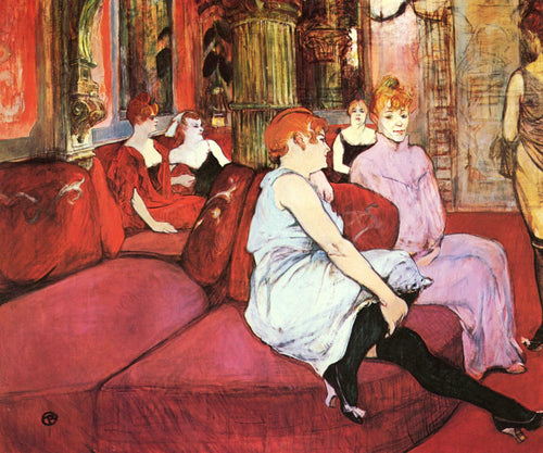 O Salon De La Rue Des Moulins (Henri de Toulouse-Lautrec) - Reprodução com Qualidade Museu