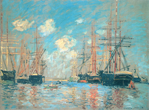 O mar, porto de Amsterdã (Claude Monet) - Reprodução com Qualidade Museu