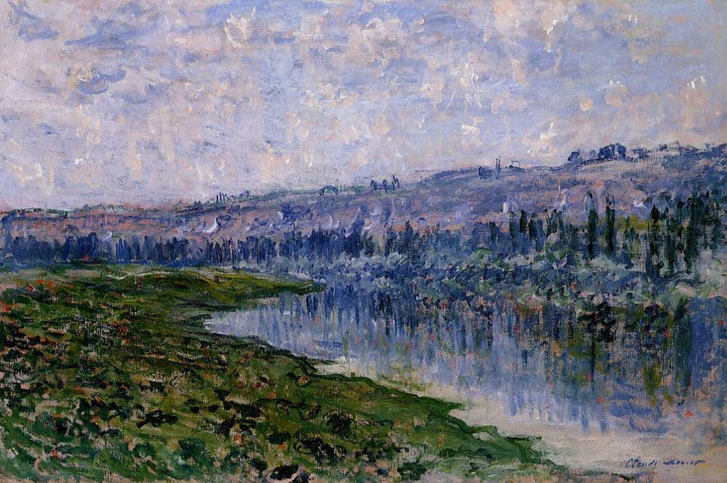 O Sena e as colinas de Chaantemesle (Claude Monet) - Reprodução com Qualidade Museu