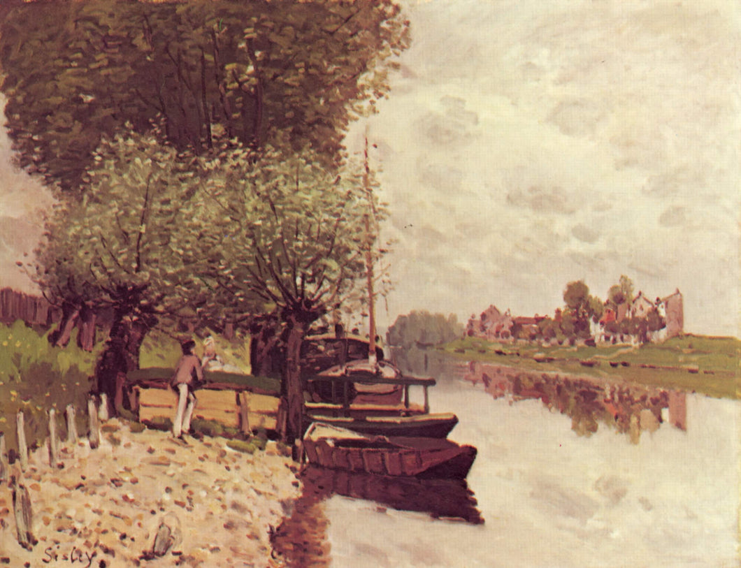 O Sena em Bougival (Alfred Sisley) - Reprodução com Qualidade Museu