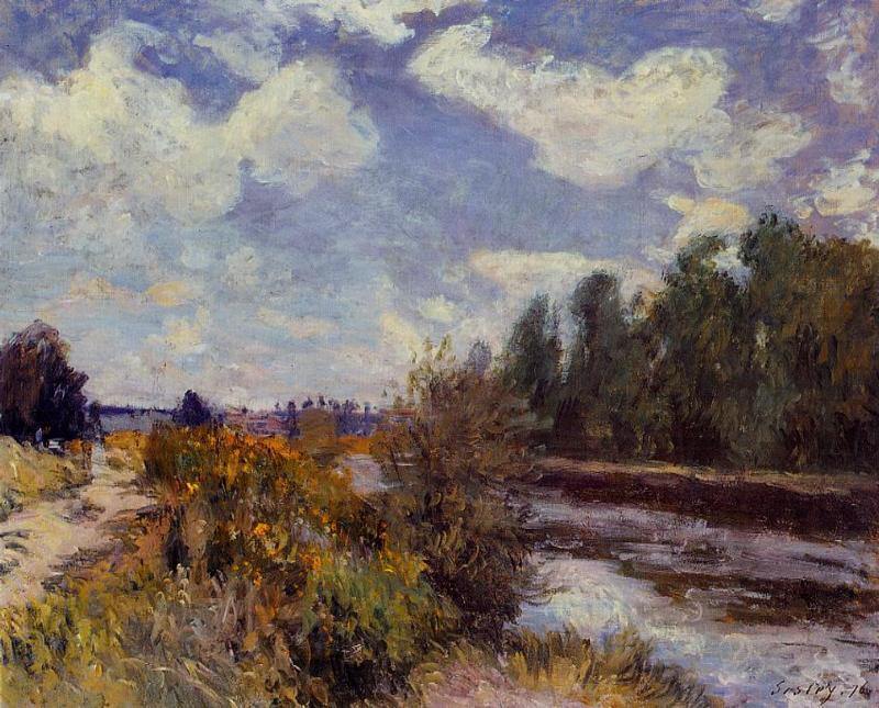 O Sena em Bougival (Alfred Sisley) - Reprodução com Qualidade Museu