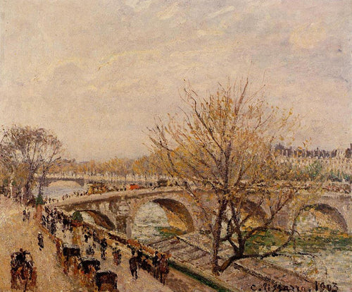 O Sena em Paris, Pont Royal (Camille Pissarro) - Reprodução com Qualidade Museu