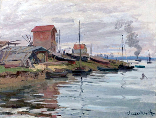 O Sena em Petit Gennevilliers (Claude Monet) - Reprodução com Qualidade Museu