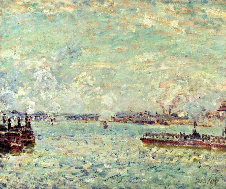 O Sena em Point Du Jour (Alfred Sisley) - Reprodução com Qualidade Museu