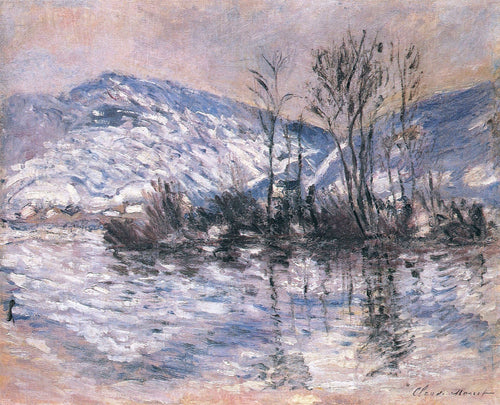 O Sena em Port-Villez, efeito da neve (Claude Monet) - Reprodução com Qualidade Museu