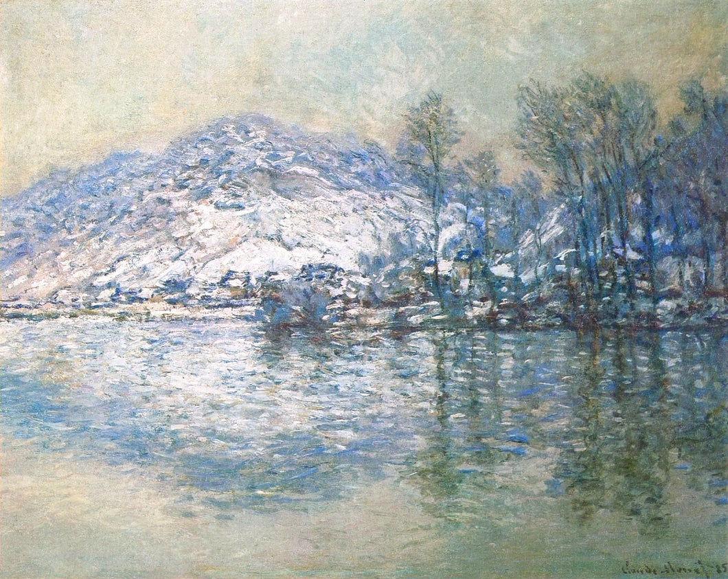 O Sena em Port-Villez, efeito da neve (Claude Monet) - Reprodução com Qualidade Museu