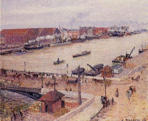 O Sena na enchente, Rouen (Camille Pissarro) - Reprodução com Qualidade Museu