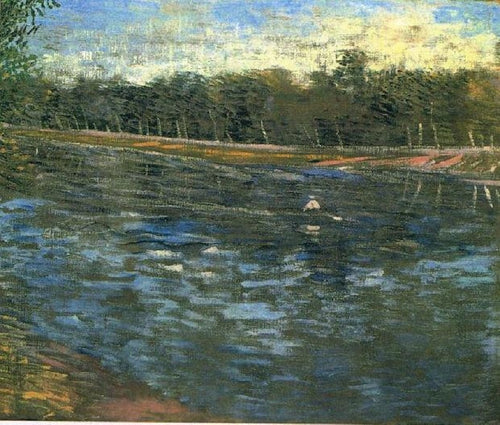 O Sena com um barco a remo (Vincent Van Gogh) - Reprodução com Qualidade Museu