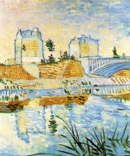 O Sena com o Pont De Clichy (Vincent Van Gogh) - Reprodução com Qualidade Museu