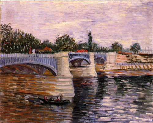 O Sena com o Pont De La Grande Jette (Vincent Van Gogh) - Reprodução com Qualidade Museu