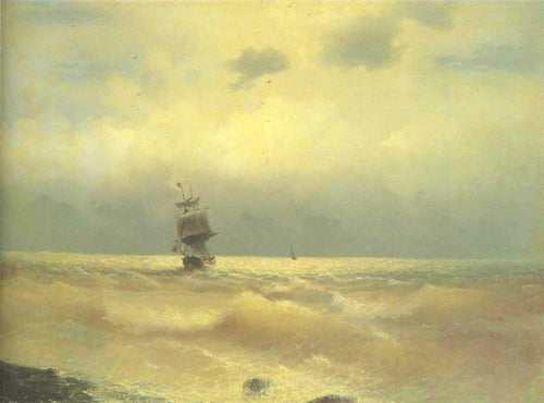 O navio perto da costa (Ivan Aivazovsky) - Reprodução com Qualidade Museu