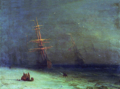 O naufrágio no Mar do Norte (Ivan Aivazovsky) - Reprodução com Qualidade Museu