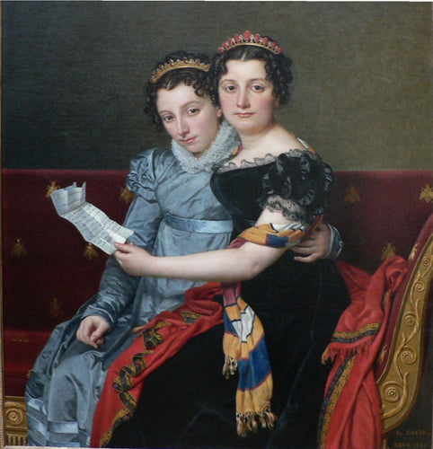 As Irmãs Zenaide e Charlotte Bonaparte (Jacques-Louis David) - Reprodução com Qualidade Museu