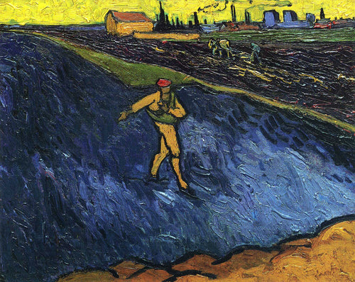 O semeador, arredores de Arles ao fundo (Vincent Van Gogh) - Reprodução com Qualidade Museu