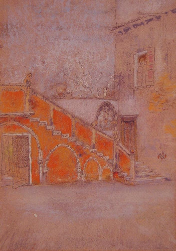 A nota da escada em vermelho (James Abbott McNeill Whistler) - Reprodução com Qualidade Museu