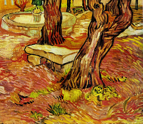 O banco de pedra no jardim do Hospital Saint Paul (Vincent Van Gogh) - Reprodução com Qualidade Museu