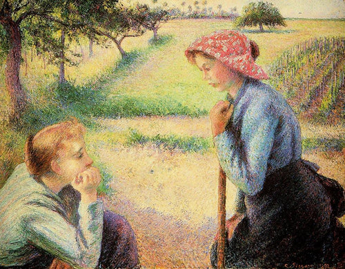 A conversa (Camille Pissarro) - Reprodução com Qualidade Museu