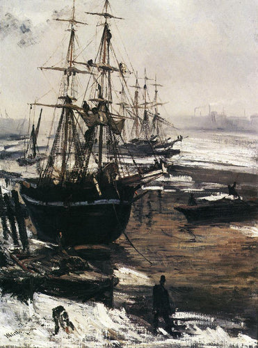 O Tamisa no Gelo (James Abbott McNeill Whistler) - Reprodução com Qualidade Museu