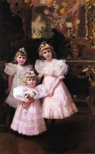 As Três Irmãs Errazuriz (Joaquin Sorolla) - Reprodução com Qualidade Museu