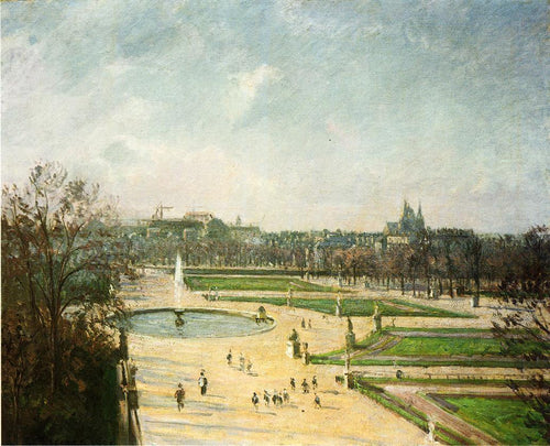 Os Jardins das Tulherias, Sol da Tarde (Camille Pissarro) - Reprodução com Qualidade Museu