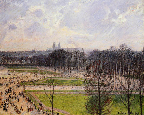 Os Jardins das Tulherias, tarde de inverno (Camille Pissarro) - Reprodução com Qualidade Museu