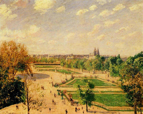 Jardins das Tuilleries, Morning Spring Sun (Camille Pissarro) - Reprodução com Qualidade Museu