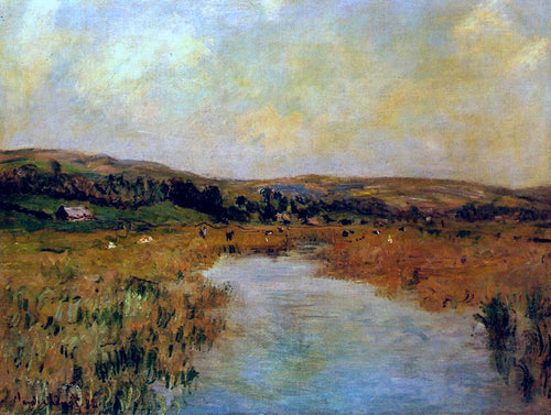 O Vale do Scie em Pouville (Claude Monet) - Reprodução com Qualidade Museu