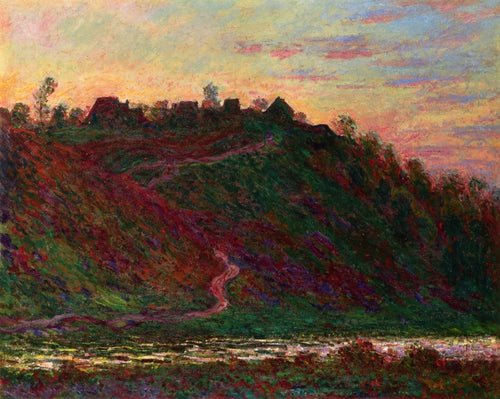A vila de La Roche-Blond, pôr do sol (Claude Monet) - Reprodução com Qualidade Museu