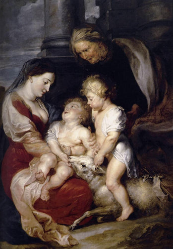 A Virgem e o Menino com Santa Isabel e o Menino São João Batista (Peter Paul Rubens) - Reprodução com Qualidade Museu
