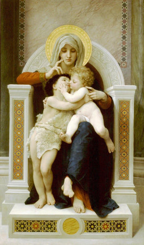 A Virgem, Jesus e São João Batista (William-Adolphe Bouguereau) - Reprodução com Qualidade Museu