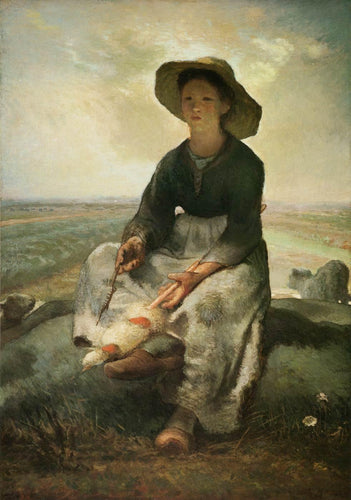 Jovem pastorinha (Jean-François Millet) - Reprodução com Qualidade Museu