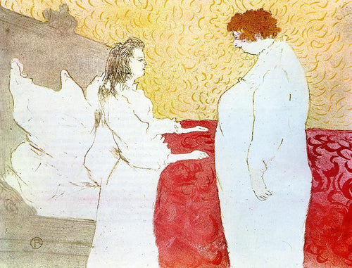 Mulher na cama, perfil - acordando (Henri de Toulouse-Lautrec) - Reprodução com Qualidade Museu