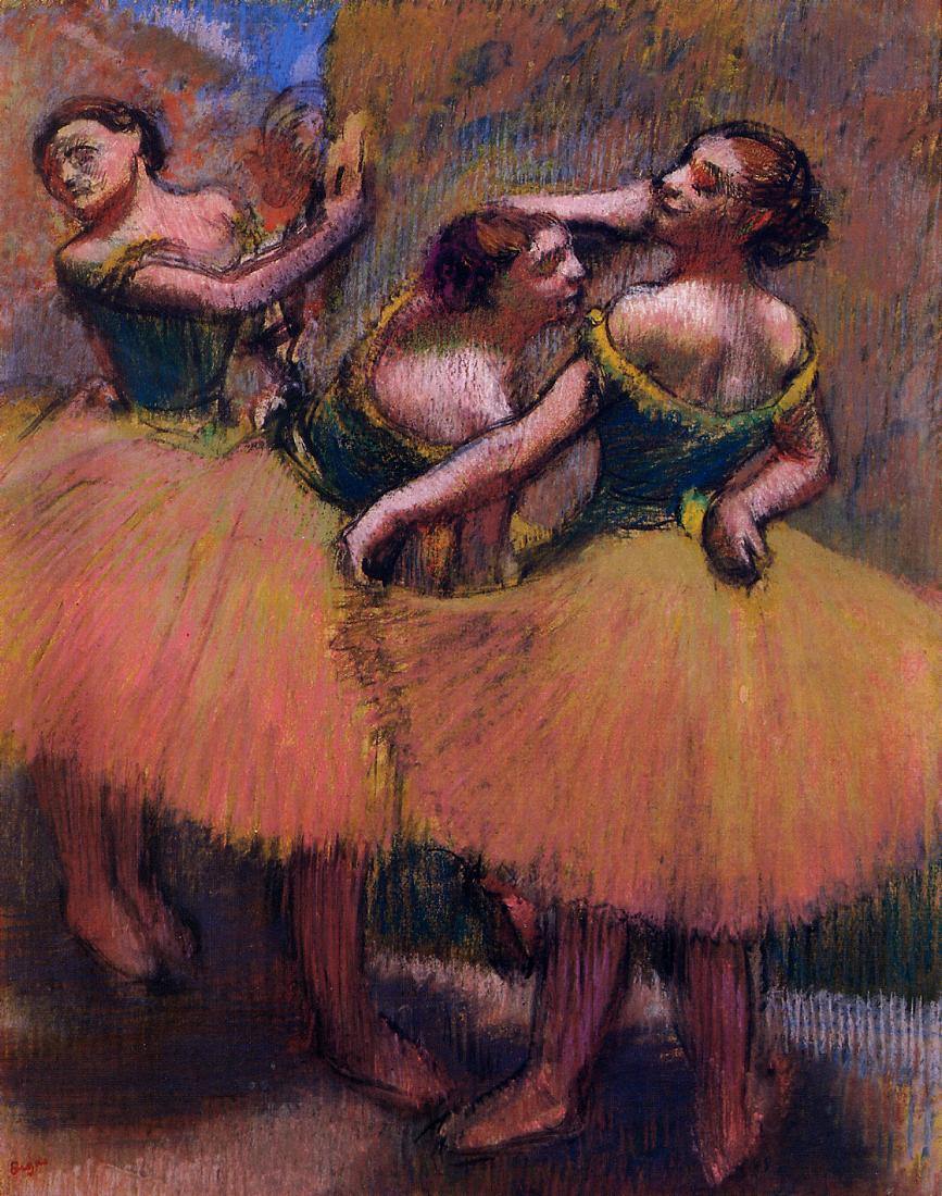 Três dançarinas, blusas verdes (Edgar Degas) - Reprodução com Qualidade Museu