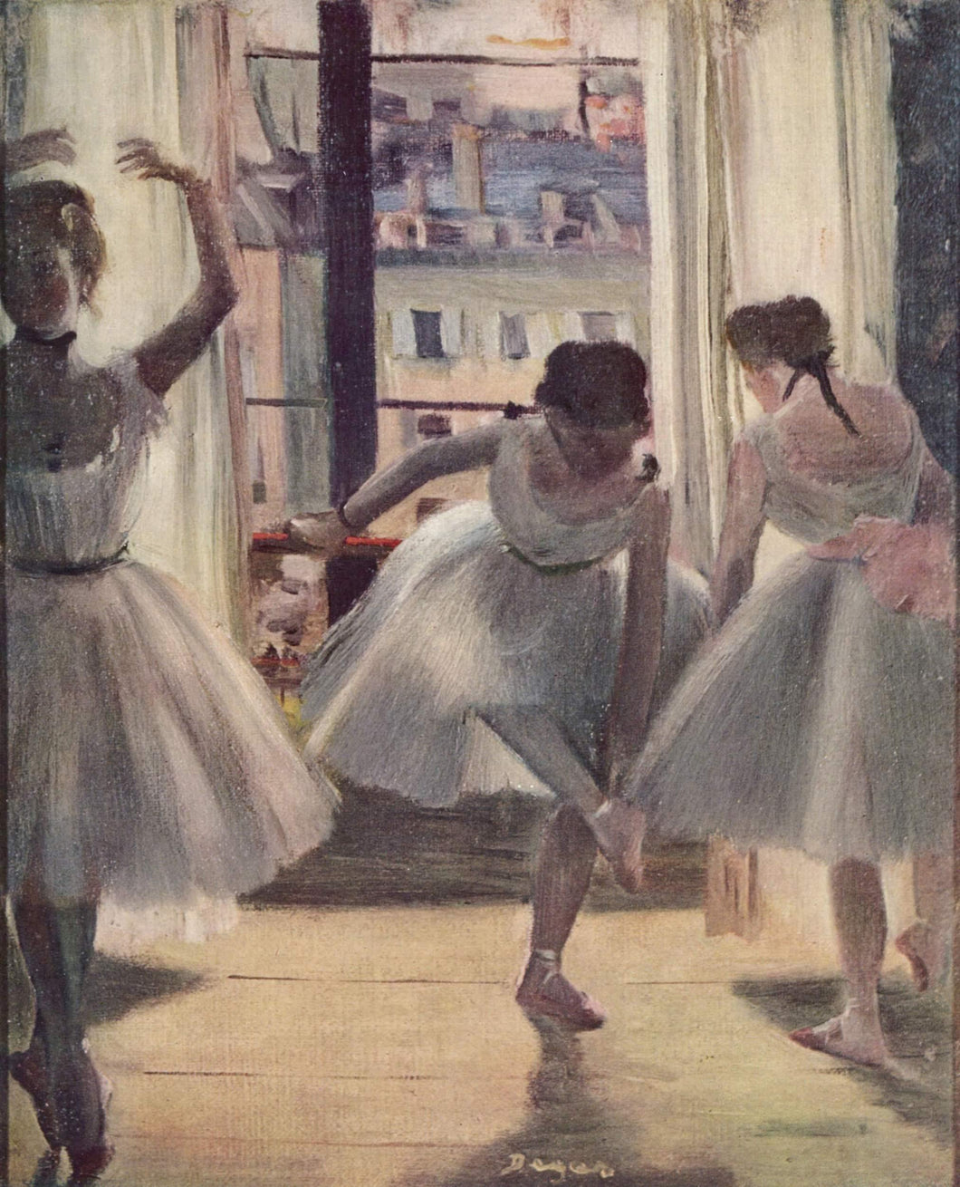 Três dançarinos em uma sala de exercícios (Edgar Degas) - Reprodução com Qualidade Museu