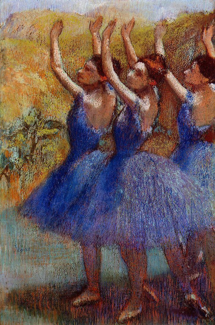 Três dançarinas com saias roxas (Edgar Degas) - Reprodução com Qualidade Museu