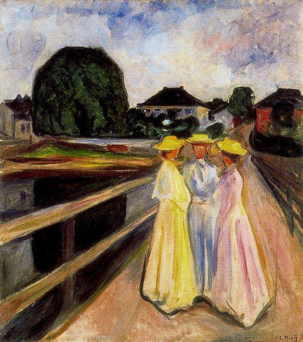 Três meninas no cais (Edvard Munch) - Reprodução com Qualidade Museu
