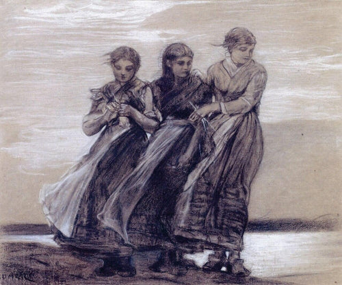 Três meninas (Winslow Homer) - Reprodução com Qualidade Museu